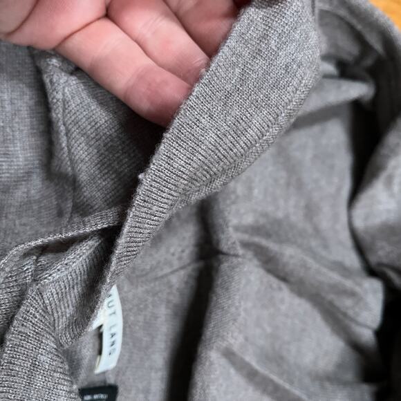 Helmut Lang Hoodie Sweater Pullover 100% Wool Slim XL Fit Grey Beige - Picture 10 of 10